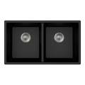Pias de cozinha em granito preto HGY010 com pia dupla 