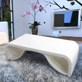 mesa de centro de acrílico branco