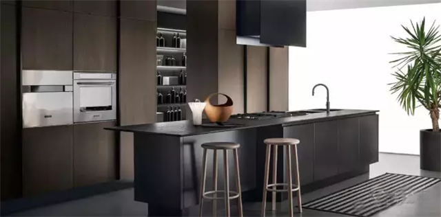 Cinza, preto e marrom de alto nível com textura avançada - a bancada precisa desse estilo